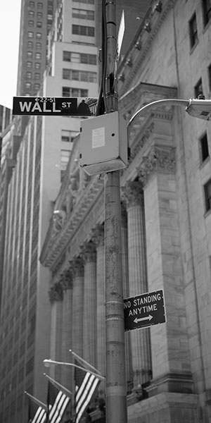 Wall Street in black and white